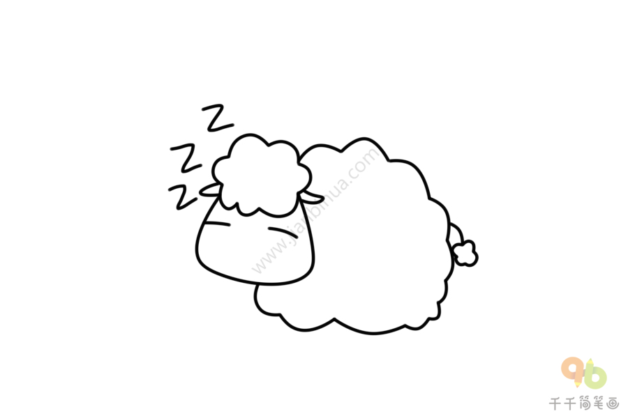 睡觉的羊简笔画图片