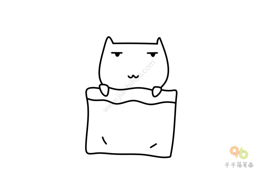 动物手帐素材睡觉的小猫简笔画图片