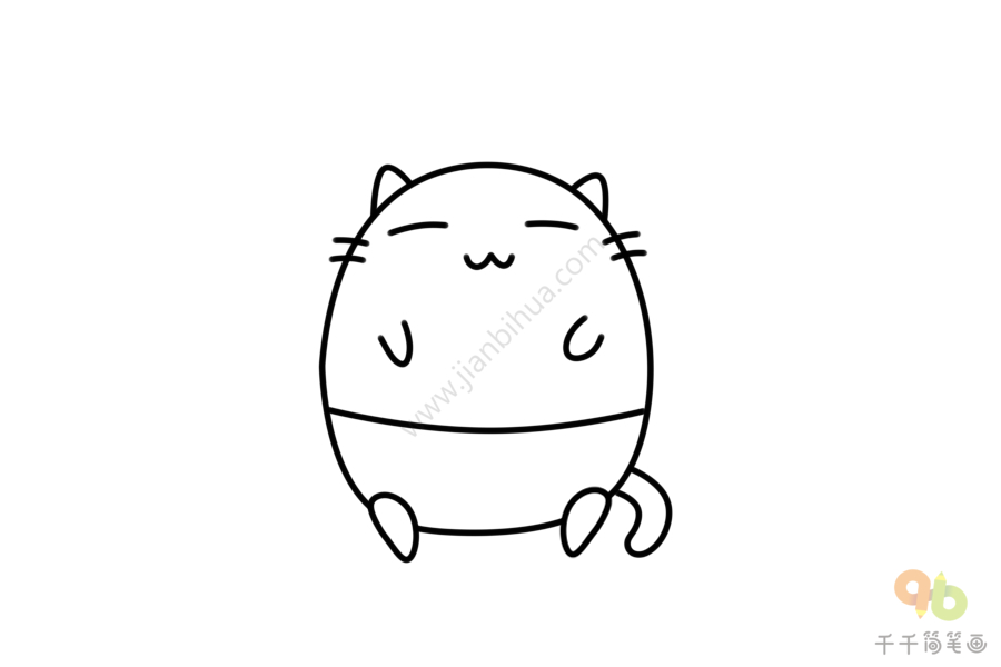 动物手帐素材站着的猫咪简笔画