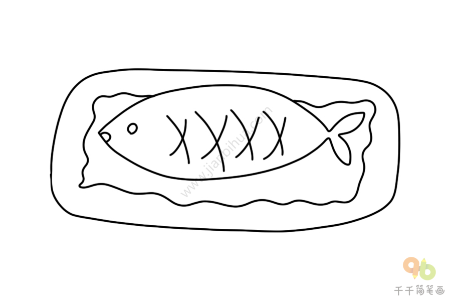 食物鱼简笔画可爱图片