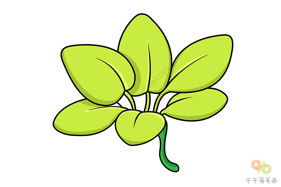绿色植物简笔画 简易图片