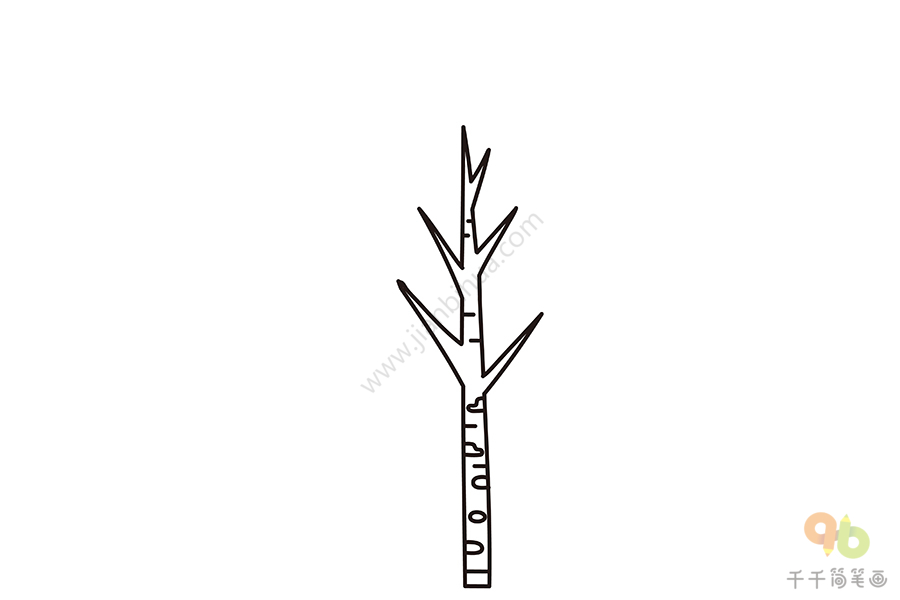 白桦树怎么画简单图片