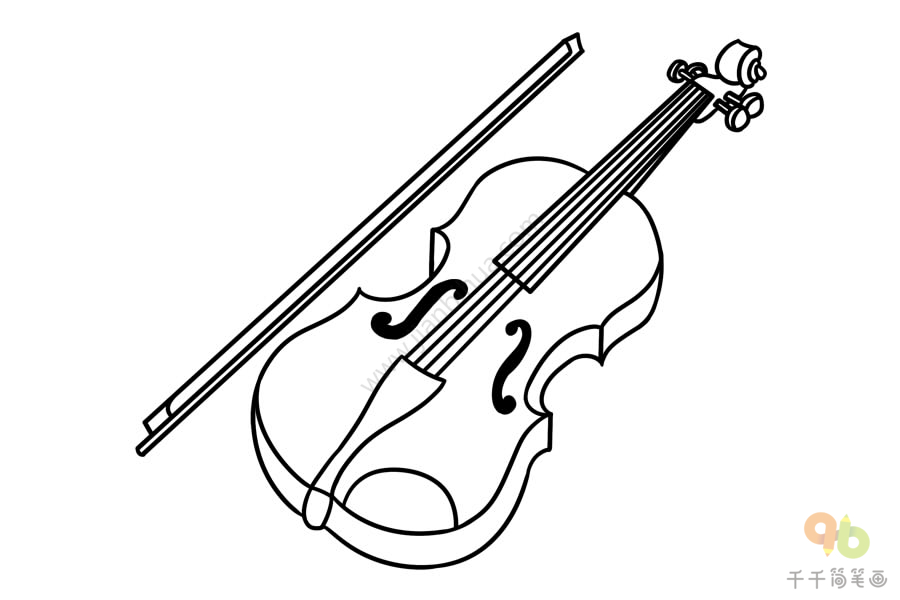 小提琴的简笔画 卡通图片