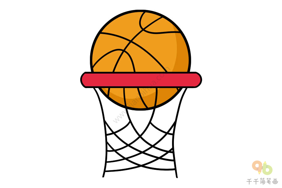 篮球简笔画亲子画