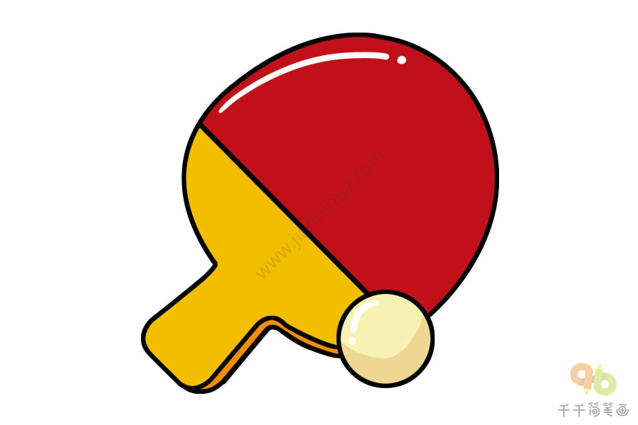 乒乓球的简单画法图片