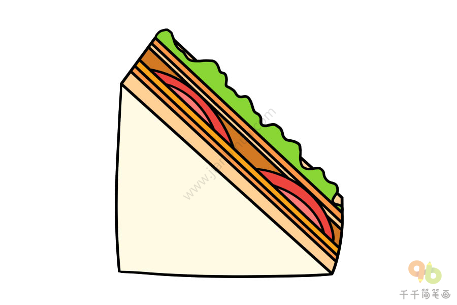怎样画三明治简笔画