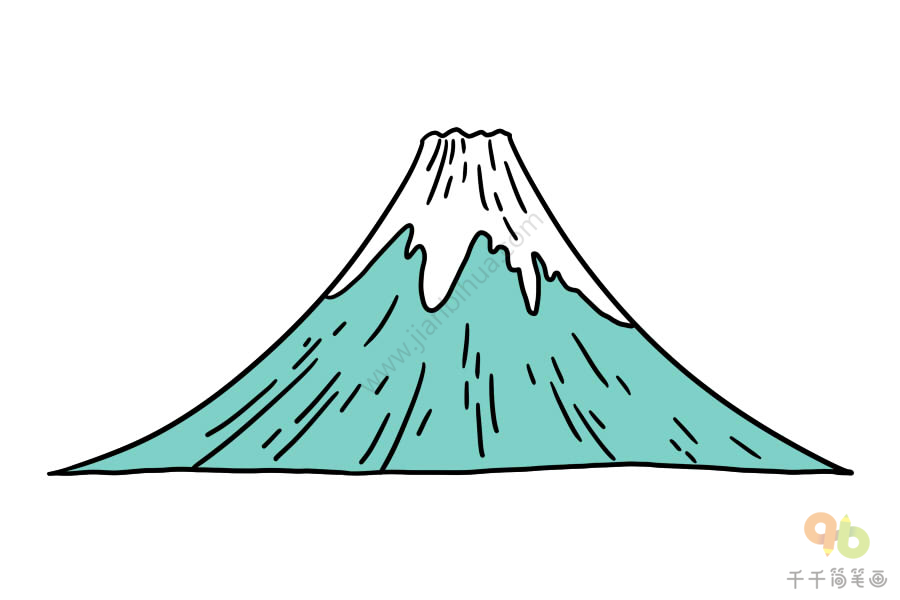 富士山简笔画彩色图片
