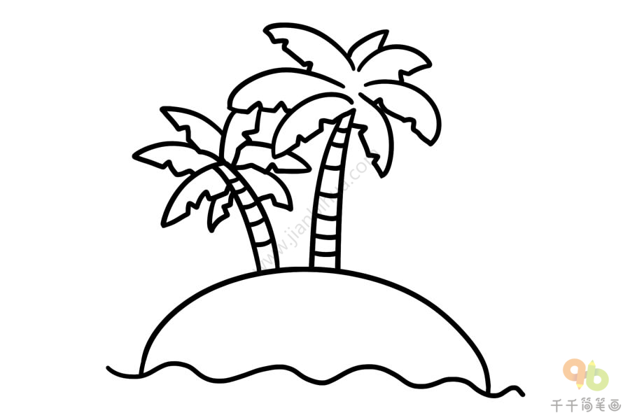 椰子树简笔画教程