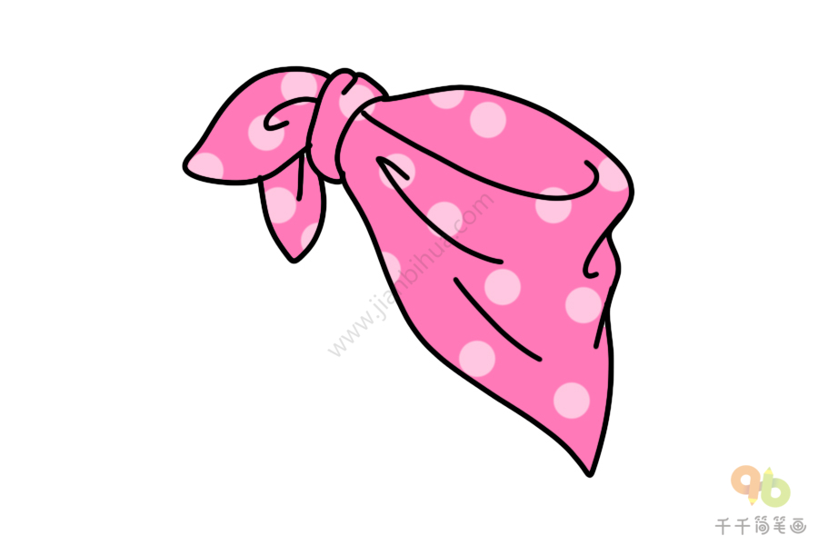 好看的粉色丝巾简笔画
