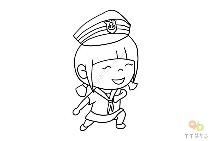 女海军简笔画图片