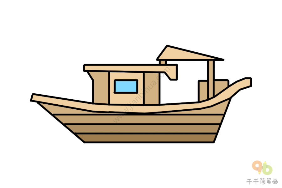 木船简笔画步骤图