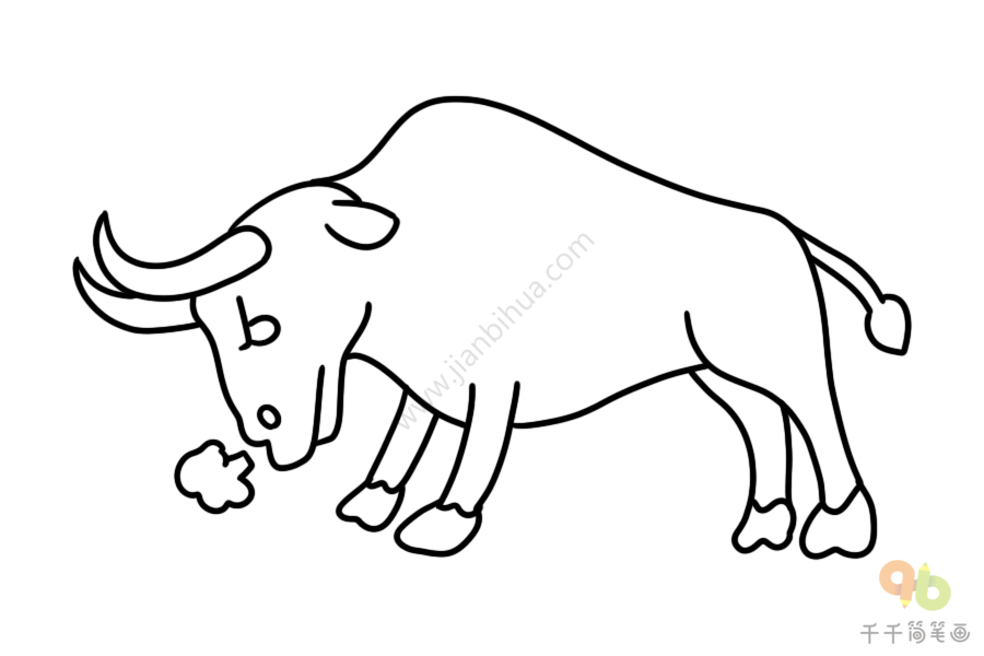 侧面牛的简笔画图片