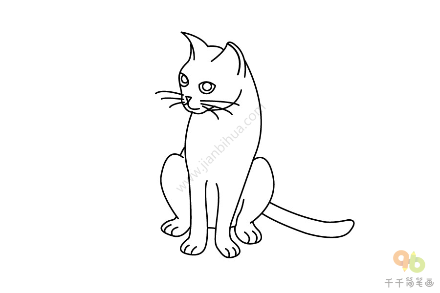 暹罗猫简笔画图片