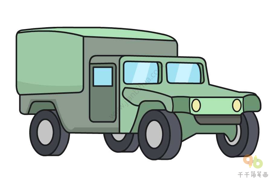军用车怎么画汽车图片
