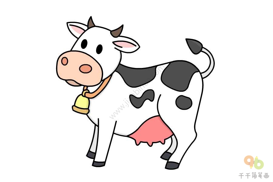 彩色奶牛简笔画图片