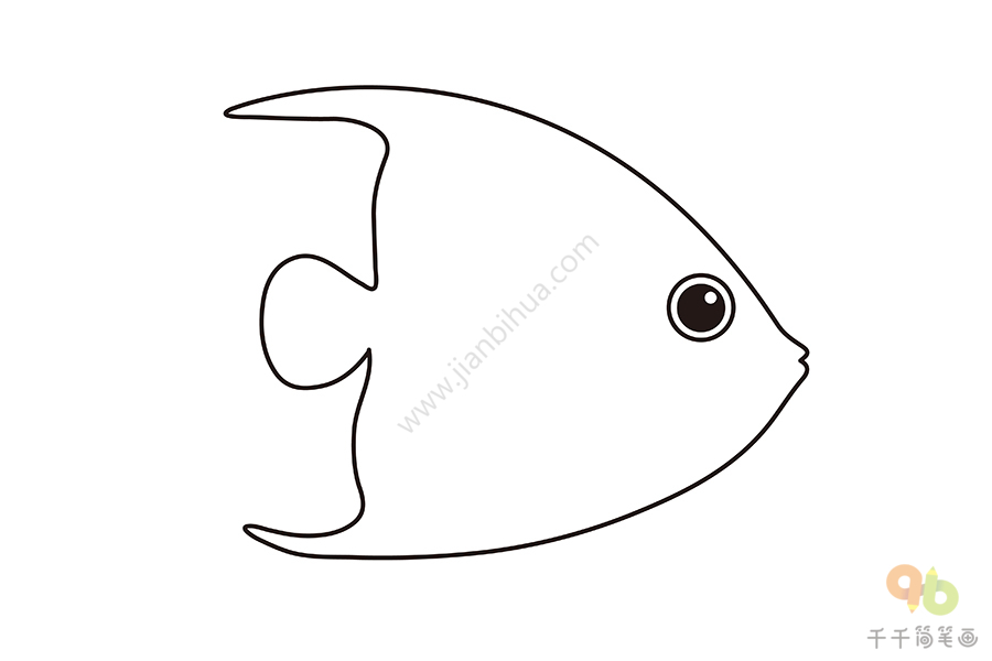 小热带鱼简笔画图片