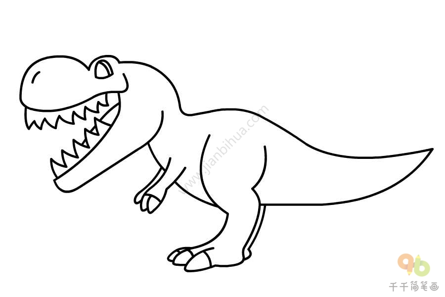 恐龙的简单画法霸王龙图片