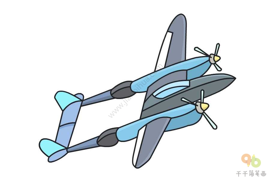 二战简笔画轰炸机图片