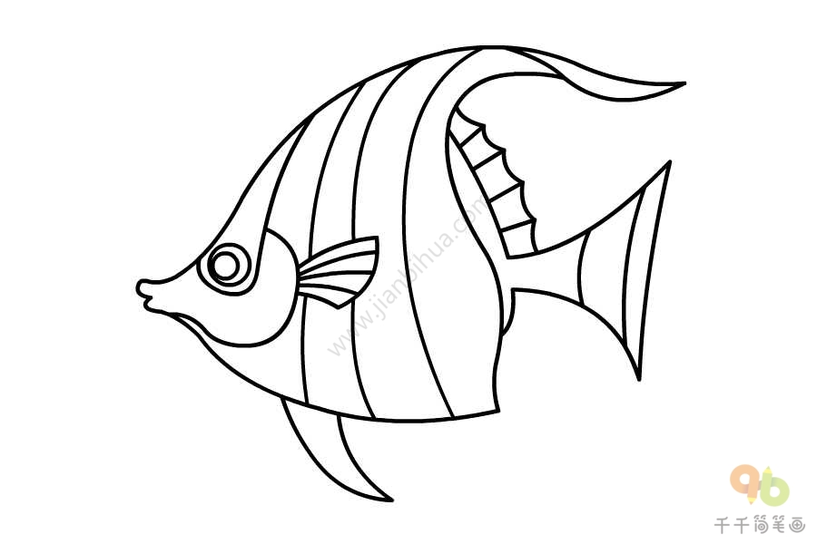 海洋中的鱼简笔画图片