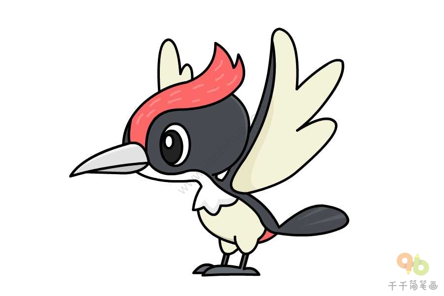 啄木鸟的样子卡通图片
