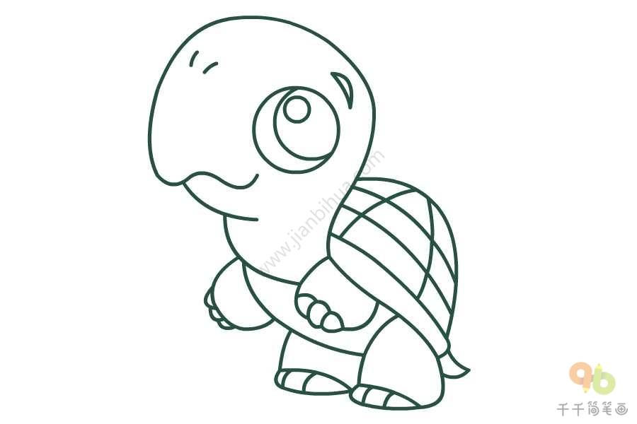 儿童画海龟简笔画