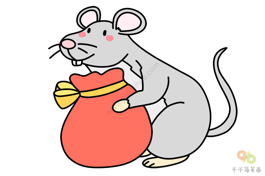 老鼠偷西瓜简笔画图片