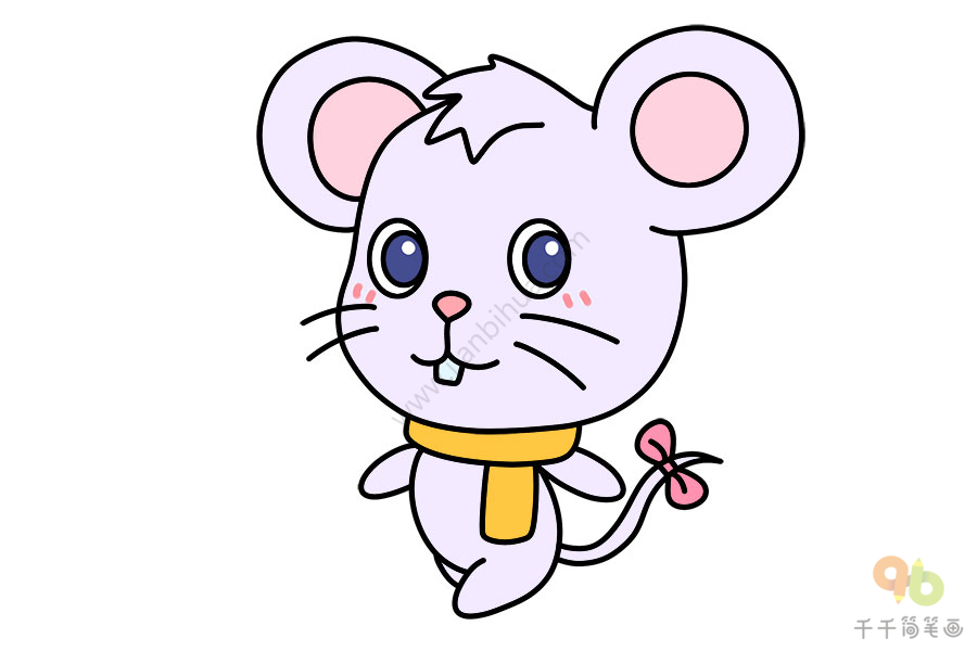 小老鼠简笔画彩色可爱图片