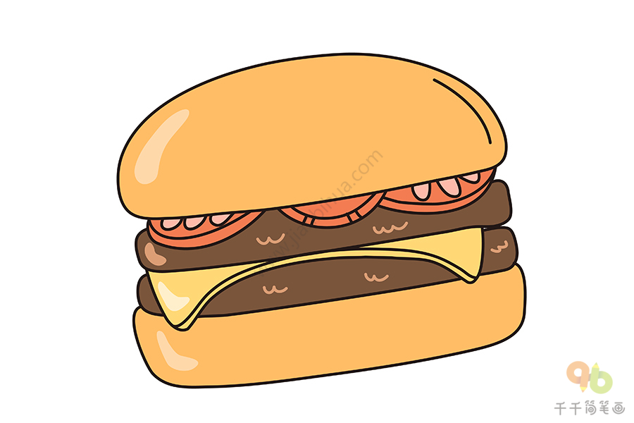 汉堡漫画简笔画图片