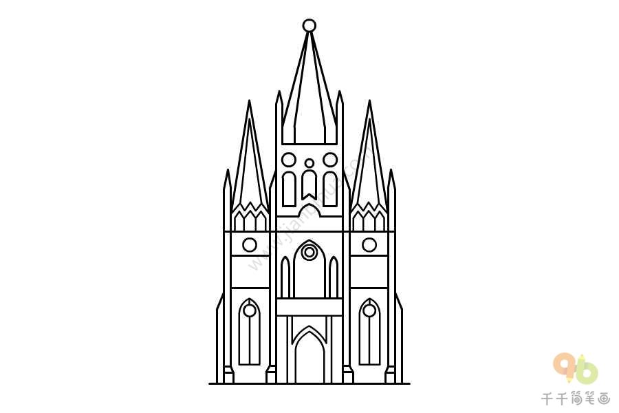 墨尔本圣保罗教堂简笔画