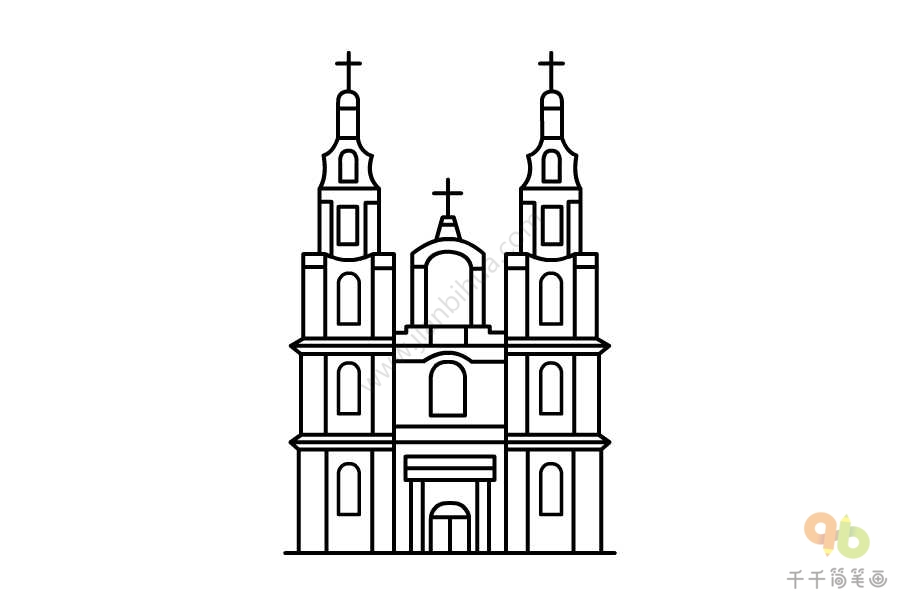 白俄罗斯索菲亚大教堂简笔画