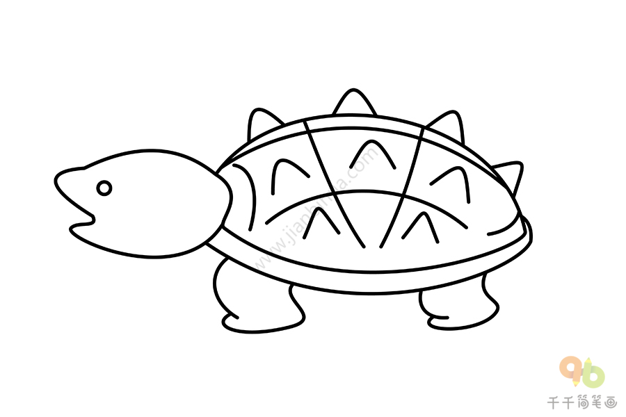 鳄龟简笔画教程