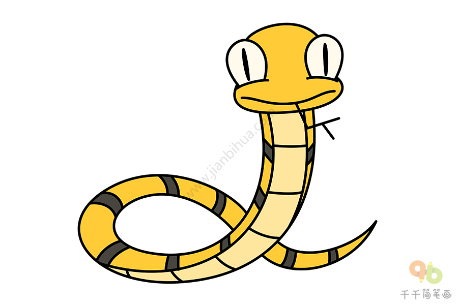 蛇的简笔画涂色 彩色图片