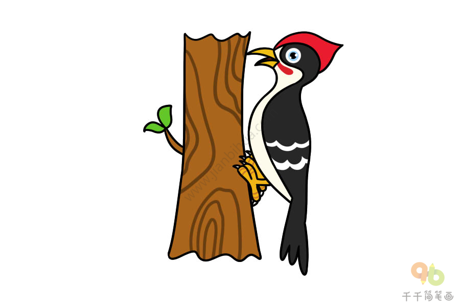 啄木鸟简笔画简单画法