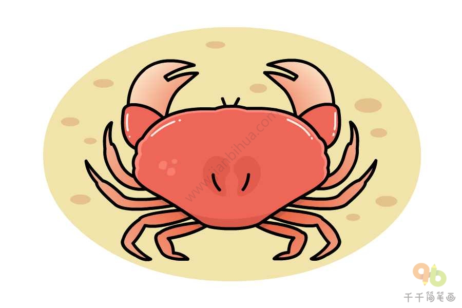 面包蟹的简笔画怎么画图片
