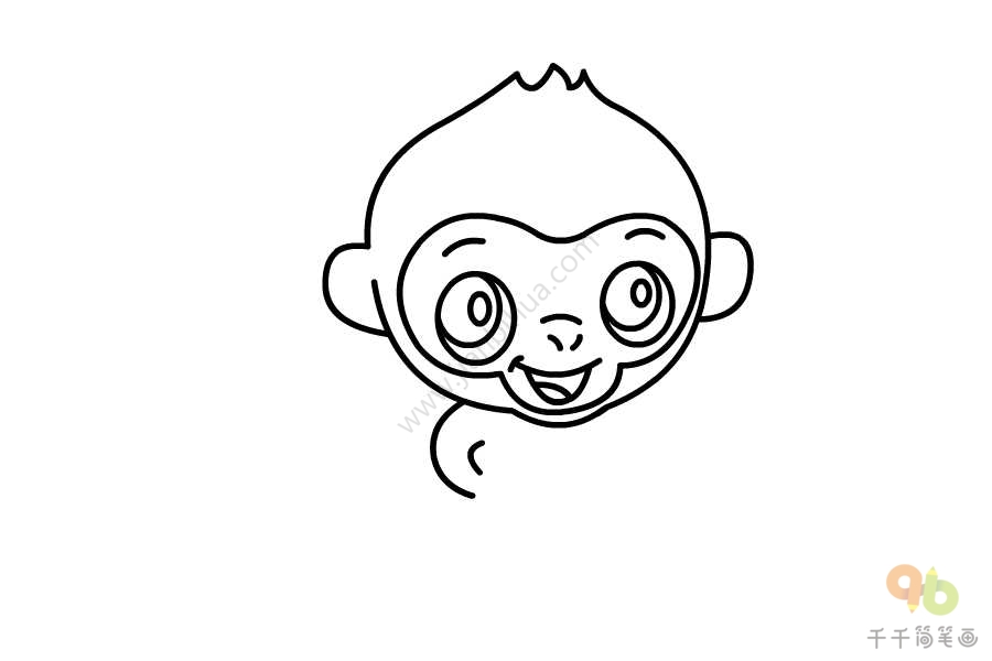 黔金丝猴简笔画图片