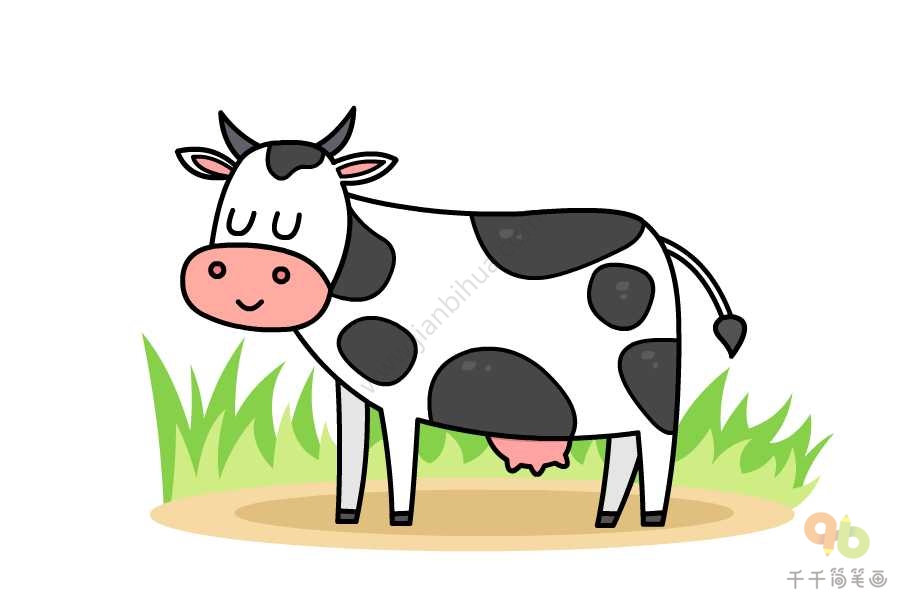 荷兰奶牛简笔画图片