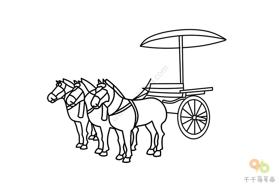 古代马车简单图片