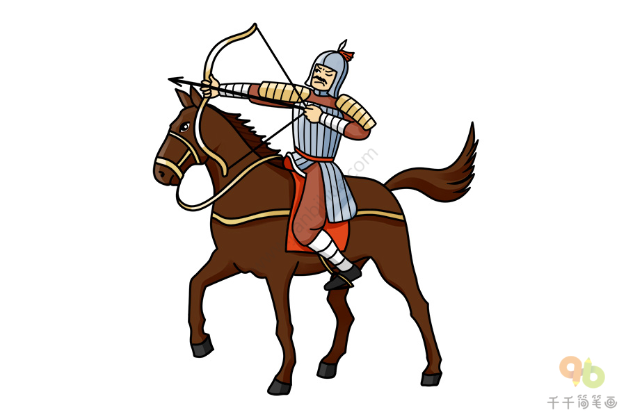 古代骑兵简笔画动漫图片
