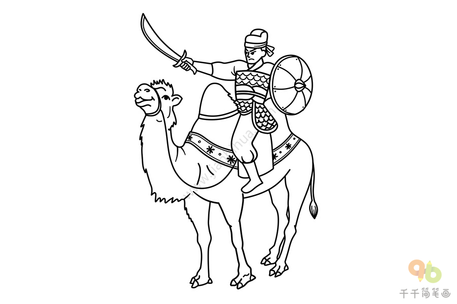 人骑骆驼简笔画图片
