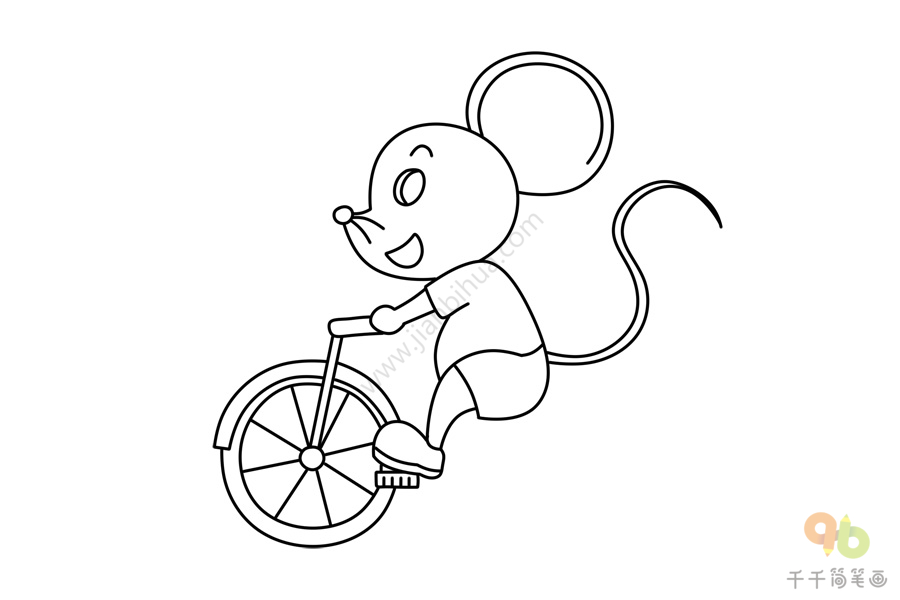 老鼠开车简笔画图片