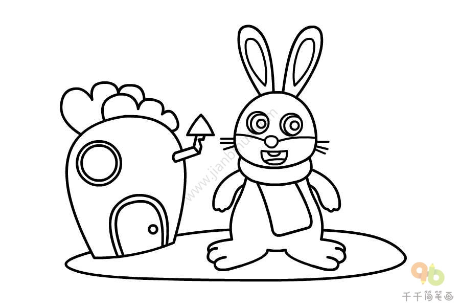 兔子窝怎么画简笔画图片