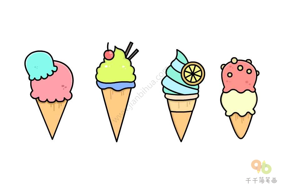 冰淇淋甜品简笔画图片