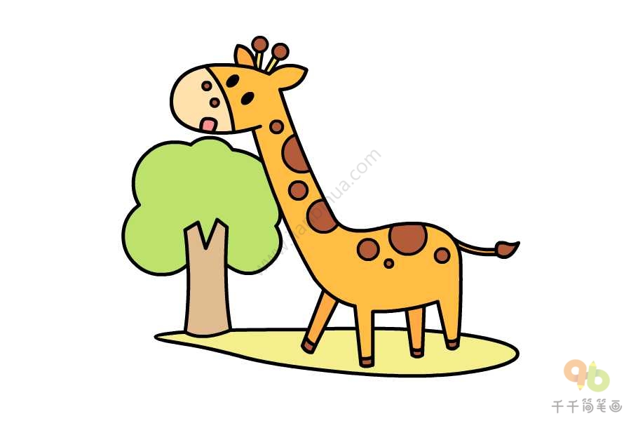 长颈鹿简笔画 简单图片