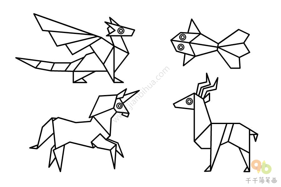 轻松学画动物简笔画折纸创意画