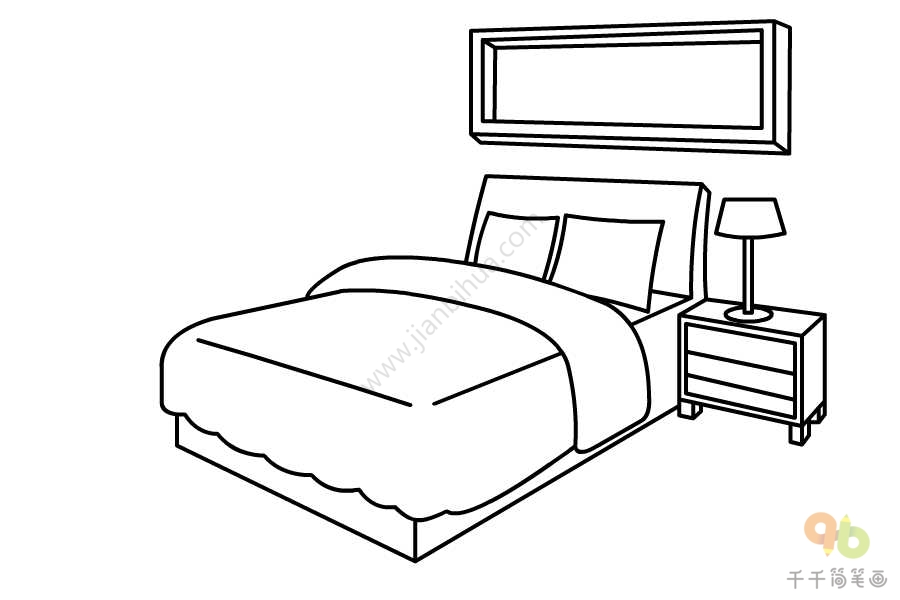 卧室物品简笔画简单图片