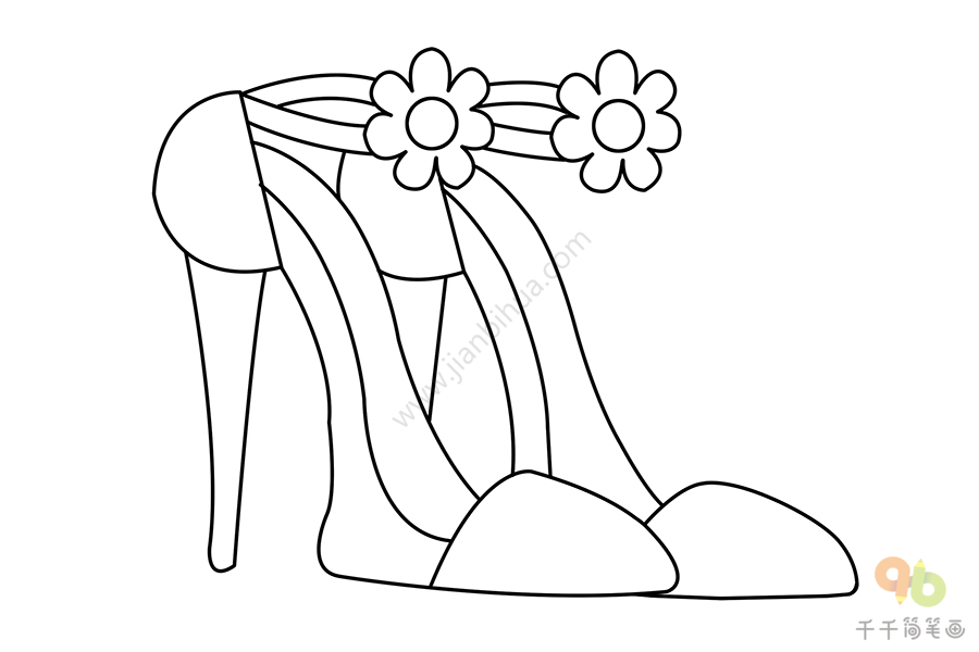 气质优雅高跟鞋简笔画