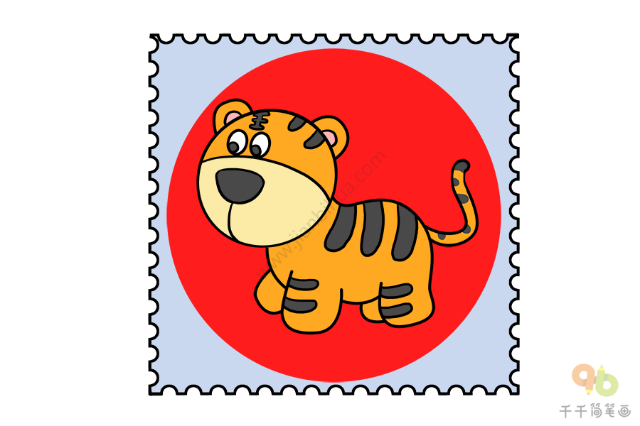 画一张简单的邮票图片
