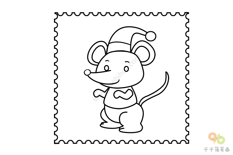 邮票图片简笔画 动物图片