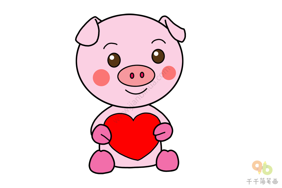 可爱的符号爱心小猪图片