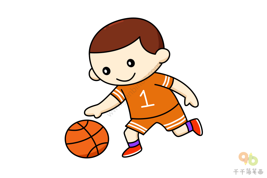 男生打篮球的简笔画图片